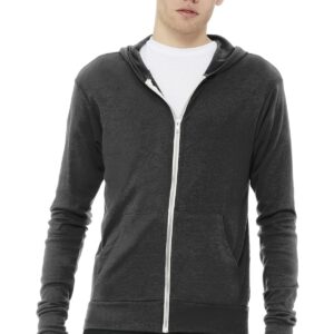 DISCONTINUED  BELLA+CANVAS  ®  Unisex Triblend Full-Zip Lightweight Hoodie. BC3939