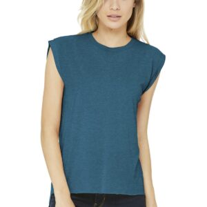 DISCONTINUED  BELLA+CANVAS  ®  Women's Flowy Muscle Tee With Rolled Cuffs. BC8804