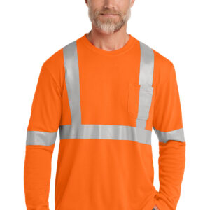 CornerStone ®  ANSI 107 Class 2 Long Sleeve Safety T-Shirt. CS401LS