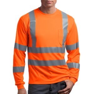 CornerStone ®  - ANSI 107 Class 3 Long Sleeve Snag-Resistant Reflective T-Shirt. CS409