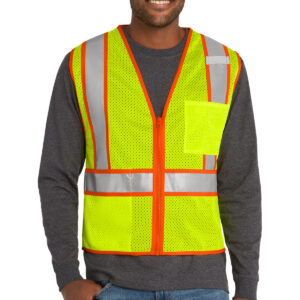 CornerStone  ®  ANSI 107 Class 2 Mesh Zippered Two-Tone Vest. CSV103