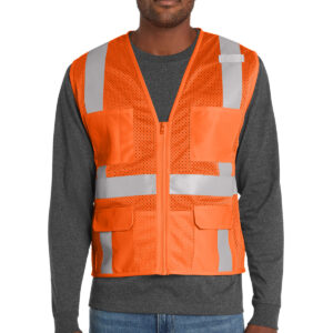 CornerStone  ®  ANSI 107 Class 2 Mesh Six-Pocket Zippered Vest. CSV104