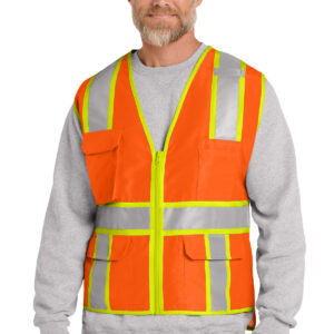 CornerStone  ®  ANSI 107 Class 2 Surveyor Zippered Two-Tone Vest. CSV105