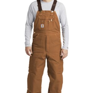 DISCONTINUED  Carhartt  ®  Duck Quilt-Lined Zip-To-Thigh Bib Overalls. CTR41