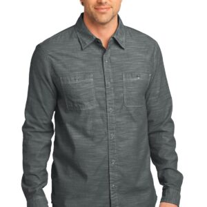 DISCONTINUED  District Made® - Mens Long Sleeve Washed Woven Shirt. DM3800