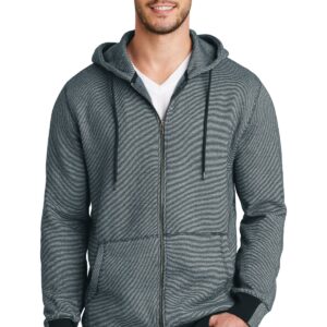 DISCONTINUED  District Made ®  - Mens Mini Stripe Full-Zip Hoodie. DM390