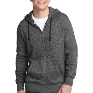 DISCONTINUED  District ®  - Young Mens Marled Fleece Full-Zip Hoodie DT192