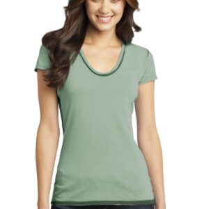 DISCONTINUED  District ®  - Juniors Faded Rounded Deep V-Neck Tee. DT2202