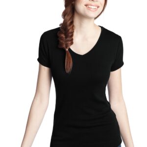 DISCONTINUED  District ®  - Juniors 1x1 Rib V-Neck Tee. DT234V
