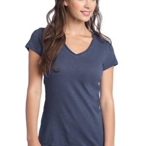 DISCONTINUED  District ®  Juniors Slub V-Neck Tee. DT240