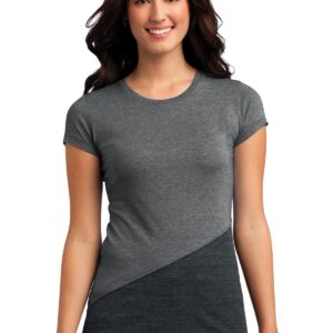 DISCONTINUED  District ®  Juniors Tri-Blend Pieced Crewneck Tee. DT243
