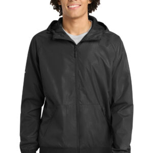 DISCONTINUED  Sport-Tek ®  Embossed Hooded Wind Jacket. JST53