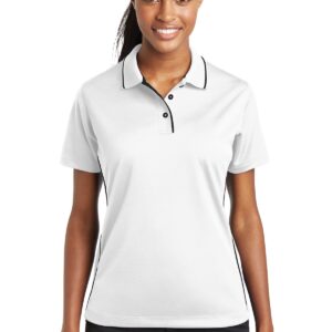 DISCONTINUED  Sport-Tek ®  Ladies Dri-Mesh ®  Polo with Tipped Collar and Piping.  L467
