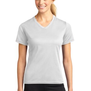 DISCONTINUED  Sport-Tek ®  Dri-Mesh ®  Ladies V-Neck T-Shirt.  L468V