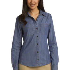 DISCONTINUED  Port Authority ®  Ladies Patch Pockets Denim Shirt. L652