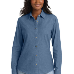 Port & Co ™  Women's Long Sleeve Value Denim Shirt.  LSP10