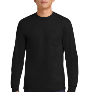Gildan ®  - Ultra Cotton ®  100% US Cotton Long Sleeve T-Shirt with Pocket.  2410