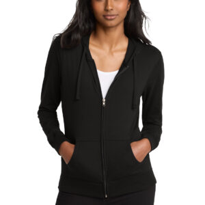 District ®  Women's Fitted Jersey Full-Zip Hoodie. DT2100