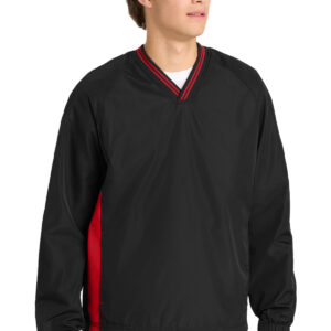 Sport-Tek ®  Tipped V-Neck Raglan Wind Shirt. JST62