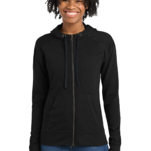 Sport-Tek  ®  Women's PosiCharge  ®  Tri-Blend Wicking Fleece Full-Zip Hooded Jacket LST293