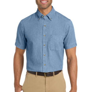 Port & Co   Short Sleeve Value Denim Shirt. SP11