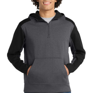 Sport-Tek ®   Tech Fleece Colorblock 1/4-Zip Hooded Sweatshirt. ST249