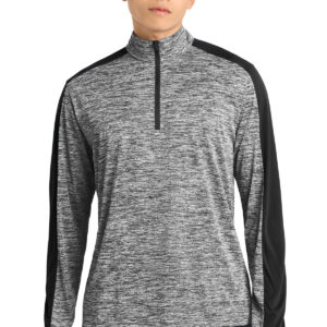 Sport-Tek ®  PosiCharge ®  Electric Heather Colorblock 1/4-Zip Pullover. ST397