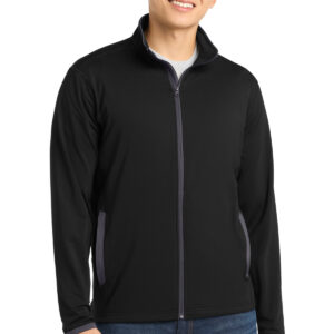 Sport-Tek ®  Sport-Wick ®  Stretch Contrast Full-Zip Jacket.  ST853