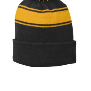 Sport-Tek ®  Stripe Pom Pom Beanie.  STC28