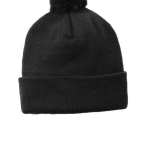 Sport-Tek  ®  Solid Pom Pom Beanie. STC37