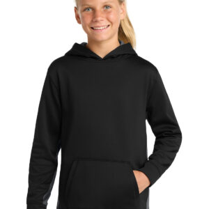 Sport-Tek ®  Youth Sport-Wick ®  Fleece Colorblock Hooded Pullover.  YST235