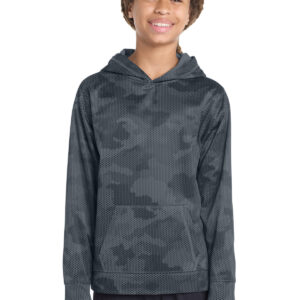Sport-Tek ®  Youth Sport-Wick ®  CamoHex Fleece Hooded Pullover.  YST240